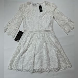 NWT Bebe white lace mini dress size 4